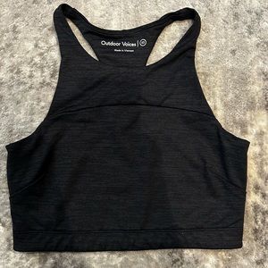 OUTDOOR VOICES Racerback Move Free Crop Top Sports Bra Blue SIZE XS